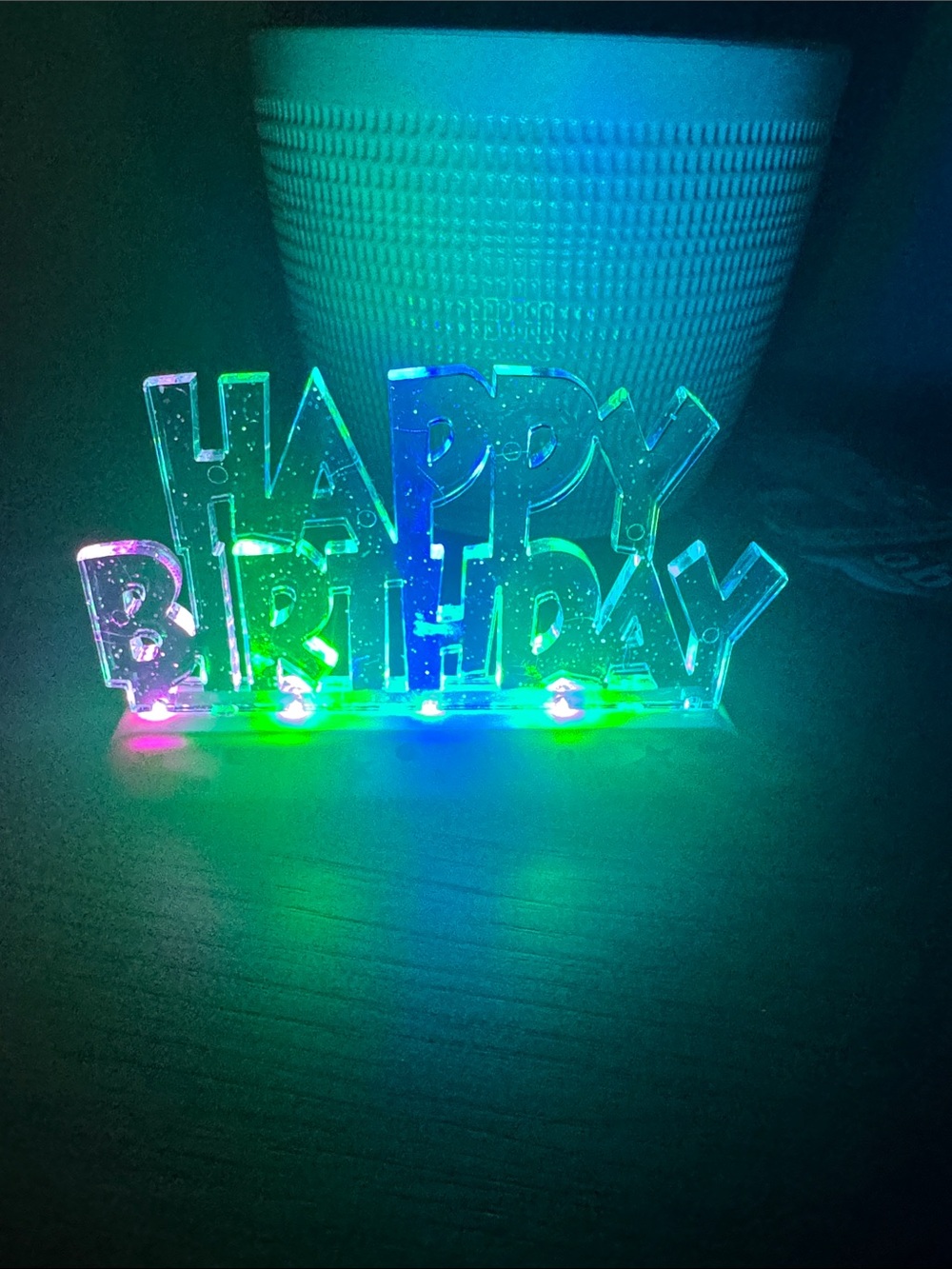 Multicolor LED "Happy Birthday" Acrylic Sign